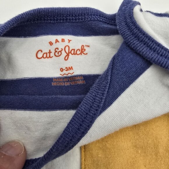 Cat & Jack Baby Outfit 2-Piece Bodysuit & Jogger Pants Blue/White Stripes - Picture 4 of 6